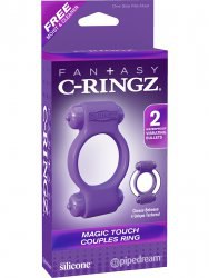 Эрекционное кольцо Magic Touch Couples Ring с 2-мя виброэлементами – фиолетовый