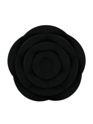 Силиконовая анальная пробка Kanikule Black Rose с ограничителем в форме розочки, 10 см х 4,5 см, чёрный, Large