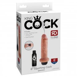 Фаллоимитатор King Cock 6 Squirting с эффектом семяизвержения – телесный