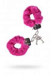 Металлические наручники с мехом TOYFA - розовый