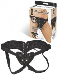 Трусики-джоки для страпона со шнуровкой Diamond Velvet Strap-On Corset – черный