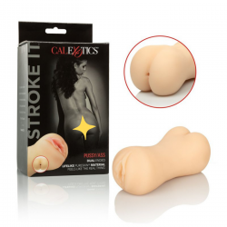 Мастурбатор закрытого типа с двумя отверстиями в виде вагины и ануса Calexotics Stroke It™ Pussy Ass - телесный 