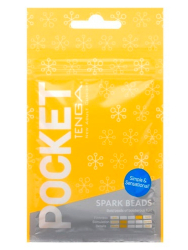 Нереалистичный мастурбатор Tenga Pocket Spark Beads, 7,5 см, ТПЭ, белый