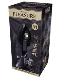 Металлическая анальная пробка Alive Mini Metal Butt, белый кристалл, 8 см, диаметр 3,4 см, серебристый