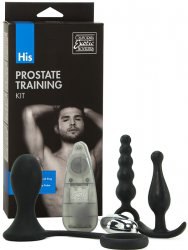 Анальный набор His Prostate Training Kit с вибропулей – черный