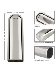 Компактная вибропуля Glam - SILVER, 9 см, 10 режимов, серебристый