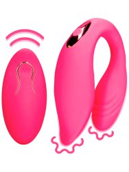 Парный вибратор Couple Toy with Remote Control, с пультом Д/У, 10 см, 10 скоростей, розовый