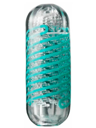 Нереалистичный мастурбатор Tenga Spinner Pixel, 13 см, ТПЭ, голубой 