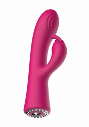 Вибратор-кролик Lux (розовый): 20 см, 10 режимов вибрации, 8500 оборотов/мин, АБС/силикон