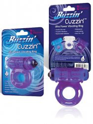Мощное виброкольцо со стимуляцией клитора Buzzin Cuzzin – фиолетовый 