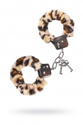 Металлические наручники с мехом TOYFA - леопард