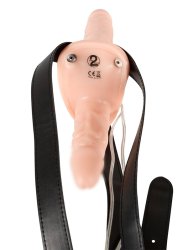 Реалистичный двойной вибрострапон Orion, 17 см и 9 см, силикон, телесный