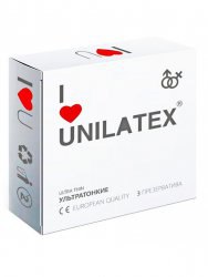Ультратонкие презервативы Unilatex Ultrathin - 3 шт
