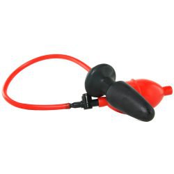 Анальная пробка с грушей для накачивания Expandable Butt Plug – черный с красным