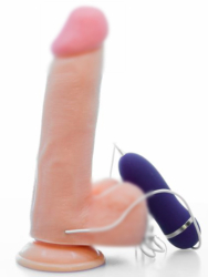Реалистичный вибратор Real Basic, с проводным пультом, 20 см, 10 режимов, телесный