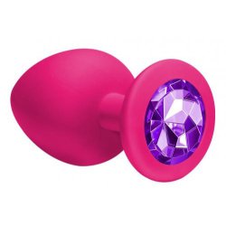 Анальная пробка Emotions Cutie Large Pink dark purple crystal 4013-02Lola