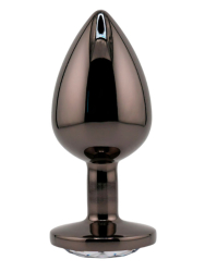 Черная алюминиевая анальная пробка с кристаллом Large