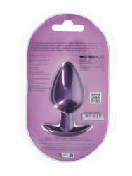 Гладкая анальная пробка Shots toys, 8,9 см, силикон, фиолетовый металлик