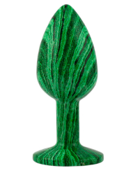 Анальная пробка Kanikule, с ограничителем в форме кристалла, размер S, зеленая