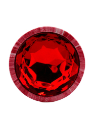 Эмалированная анальная пробка Kanikule Red Marble из алюминия с красным кристаллом, 7 см х 2,8 см, красный, Small