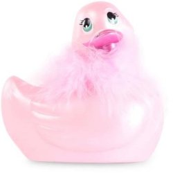 Вибратор-уточка с изящным боа Big Teaze Toys I Rub My Duckie 2.0, розовый