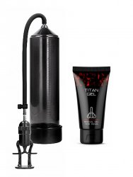 Набор для увеличения пениса: Ручная вакуумная помпа для мужчин с насосом в виде поршня Deluxe Beginner Pump и Специальный интимный гель для мужчин Titan Gel TANTRA - 50 мл.