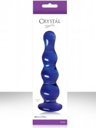 Анальная елочка из стекла Crystal Ripples – голубая
