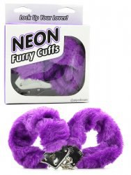 Меховые наручники Neon Furry Cuffs – фиолетовый
