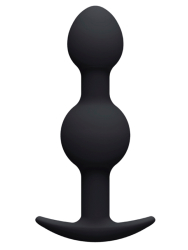 Анальная втулка Pretty Love, со смещённым центром тяжести, 12,5 см, силикон, черный