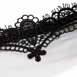 Кружевная маска-диадема ручной работы Dolce Piccante Bello fiore - черный