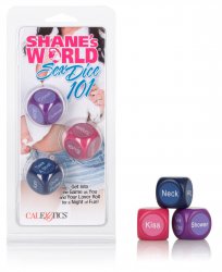 Эротические игральные кости Calexotics Shane's World Sex Dice – розовый, фиолетовый, синий