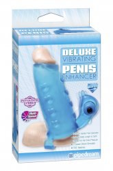 Насадка на пенис Deluxe Vibrating Penis Enhancer - голубой