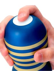 Нереалистичный мастурбатор Tenga Premium 20th Anniversary, 15,5 см, ТПЭ, синий