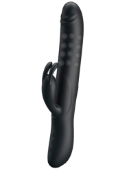 Элегантный вибратор-кролик Pretty Love Colin, с вращающимися бусинами, 25 см, силикон, черный