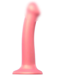 Реалистичный фаллоимитатор Strap-On-Me Mono Density Dildo Metallic Shine, 16 см, силикон, розовый