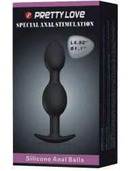 Анальная втулка Pretty Love, со смещённым центром тяжести, 12,5 см, силикон, черный