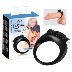 Эрекционное кольцо с вибрацией Smile Stayer - черный