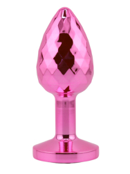 Розовая алюминиевая текстурная анальная пробка Small