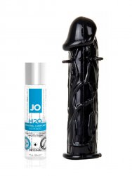 Мужской набор: Увеличивающая насадка на пенис Realistic - Penis Extension и Лубрикант на водной основе JO H2O Original – 30 мл