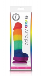 Радужный фаллоимитатор Colours Pride Edition Rainbow c присоской - разноцветный