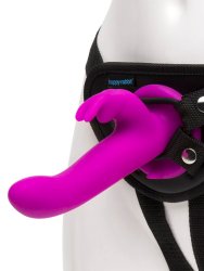 Универсальный набор Happy Rabbit Strap-on Kit: яркий вибратор-кролик, 9 режимов, 14 см, регулируемые трусики