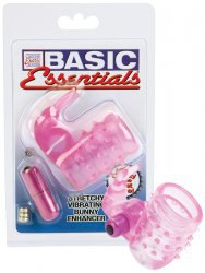 Стимулирующая насадка Basic Essential Stretchy Vibrating Bunny Enhancer – розовый