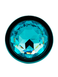 Голубая алюминиевая текстурная анальная пробка Medium