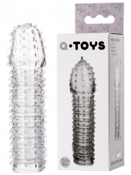 Закрытая насадка на пенис TOYFA A-Toys со щетинками – прозрачный