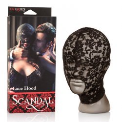 Закрытая ажурная маска на голову Scandal Lace Hood – черный