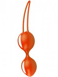 Вагинальные шарики Smartballs Duo с шариком внутри - оранжевый