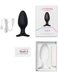 Инновационная анальная вибропробка, LOVENSE Hush 2, 17 см, управление через приложение, 7 режимов, размер L, черный