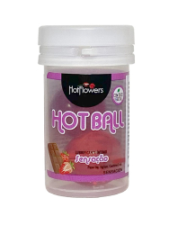 Лубрикант в виде двух шариков Hot Flowers Aromatic Hot Ball, масляная основа, клубника в шоколаде, 6 грамм