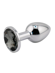 Миниатюрная анальная пробка Kanikule Small, с тёмно-серым кристаллом, 6 см, размер S