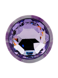 Анальная пробка Kanikule, с ограничителем в форме кристалла, размер S, фиолетовая